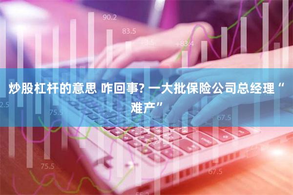 炒股杠杆的意思 咋回事? 一大批保险公司总经理“难产”