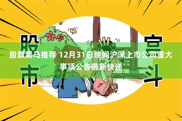 股票黑马推荐 12月31日晚间沪深上市公司重大事项公告最新快递